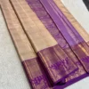 Semi Pattu Tissue Silk Saree with Rich Contrast Zari Pallu - Image 14