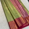 Semi Pattu Tissue Silk Saree with Rich Contrast Zari Pallu - Image 17