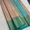 Semi Pattu Tissue Silk Saree with Rich Contrast Zari Pallu - Image 18