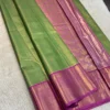 Semi Pattu Tissue Silk Saree with Rich Contrast Zari Pallu - Image 9