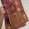 Semi Resham Silk Pattu Saree with Heavy Zari Border & Self Blouse