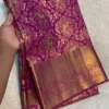 Semi Resham Silk Pattu Saree with Heavy Zari Border & Self Blouse - Image 2