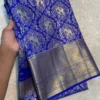 Semi Resham Silk Pattu Saree with Heavy Zari Border & Self Blouse - Image 4