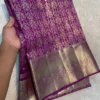 Semi Resham Silk Pattu Saree with Heavy Zari Border & Self Blouse - Image 6