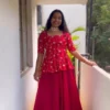 Sequins Embroidered Peplum Lehenga Choli in Space Silk | Fully Stitched Festive Flared Lehenga Set - Image 10