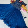 Sequins Embroidered Peplum Lehenga Choli in Space Silk | Fully Stitched Festive Flared Lehenga Set - Image 14
