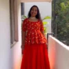 Sequins Embroidered Peplum Lehenga Choli in Space Silk | Fully Stitched Festive Flared Lehenga Set - Image 2