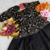 Sequins Embroidered Peplum Lehenga Choli in Space Silk | Fully Stitched Festive Flared Lehenga Set - Image 3