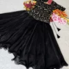 Sequins Embroidered Peplum Lehenga Choli in Space Silk | Fully Stitched Festive Flared Lehenga Set - Image 7