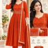 Shiddat Mul Chanderi Handwork Anarkali Kurti with Roman Silk Pants & Dupatta Set | 3-Piece Festive Ethnic Suit - Image 10