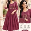 Shiddat Mul Chanderi Handwork Anarkali Kurti with Roman Silk Pants & Dupatta Set | 3-Piece Festive Ethnic Suit - Image 2