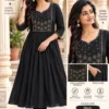 Shiddat Mul Chanderi Handwork Anarkali Kurti with Roman Silk Pants & Dupatta Set | 3-Piece Festive Ethnic Suit - Image 7