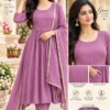 Shiddat Mul Chanderi Handwork Anarkali Kurti with Roman Silk Pants & Dupatta Set | 3-Piece Festive Ethnic Suit - Image 8