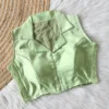 Shirt Collar Silk Saree Blouse Readymade – Sleeveless Padded Designer Blouse with Stretch Side Smocking (Size 38 to 42) - Image 14