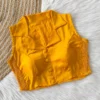 Shirt Collar Silk Saree Blouse Readymade – Sleeveless Padded Designer Blouse with Stretch Side Smocking (Size 38 to 42) - Image 18
