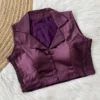 Shirt Collar Silk Saree Blouse Readymade – Sleeveless Padded Designer Blouse with Stretch Side Smocking (Size 38 to 42) - Image 20