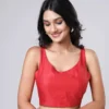Sleeveless Designer Saree Blouse for Women | Ready-Made Scoop Neck Party Wear Blouse with Back Tie-Up