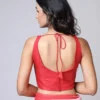 Sleeveless Designer Saree Blouse for Women | Ready-Made Scoop Neck Party Wear Blouse with Back Tie-Up - Image 2