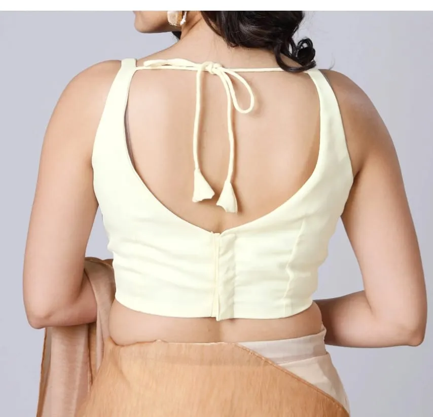 Sleeveless Designer Saree Blouse for Women | Ready-Made Sweetheart Neck Party Wear Blouse with Back Tie-Up - Image 2