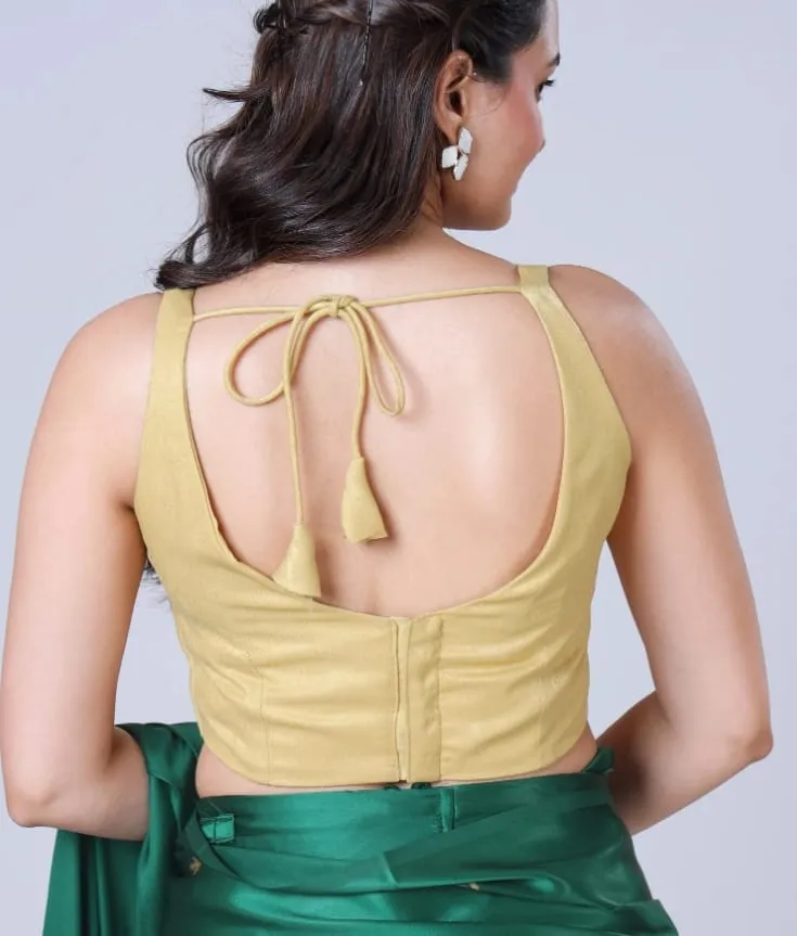 Sleeveless Designer Saree Blouse for Women | Ready-Made Sweetheart Neck Party Wear Blouse with Back Tie-Up - Image 4