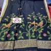 Soft Cotton Jamdani Saree with Bird Motif & Zari Border | Lightweight Summer Saree with Tassels - Image 4