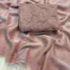 Soft Fancy Satin Silk Saree with Ribbon & Bead Work Net Blouse - Image 4
