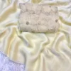 Soft Fancy Satin Silk Saree with Ribbon & Bead Work Net Blouse - Image 6