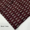 Soft Kota Doria Saree with Zari Woven Border & Contrast Crape Silk Ajrakh Blouse - Image 5