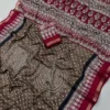 Soft Mul Cotton Saree with Ajrakh Bandhani Print & Zari Weaving Border | Lightweight Daily Wear Mulmul Saree with Contrast Printed Blouse