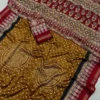 Soft Mul Cotton Saree with Ajrakh Bandhani Print & Zari Weaving Border | Lightweight Daily Wear Mulmul Saree with Contrast Printed Blouse - Image 6