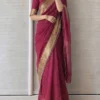 Soft Tissue Silk Saree with Real Ghungroo Work & Golden Zari Border