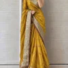 Soft Tissue Silk Saree with Real Ghungroo Work & Golden Zari Border - Image 2