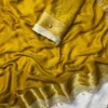 Soft Tissue Silk Saree with Real Ghungroo Work & Golden Zari Border - Image 7
