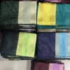 Soft Tussar Silk Daily Wear Check Saree | Lightweight Formal & Casual Wear Saree with Contrast Rich Pallu & Blouse - Image 13