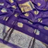 Soft Viscose Georgette Saree with Woven Gold Zari Butta & Peacock Border | Lightweight Festive Banarasi Weave Saree with Running Blouse - Image 11