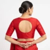 Solid Raw Silk Readymade Blouse with Back Cutout Design – Ready to Wear, Padded Choli