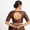 Solid Raw Silk Readymade Blouse with Back Cutout Design – Ready to Wear, Padded Choli - Image 3