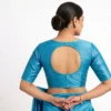 Solid Raw Silk Readymade Blouse with Back Cutout Design – Ready to Wear, Padded Choli - Image 5