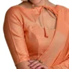 Solid Raw Silk Stitched Saree Blouse – Front Dori Tie-Up Neck, Back Zipper & Elbow Sleeves - Image 3