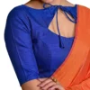 Solid Raw Silk Stitched Saree Blouse – Front Dori Tie-Up Neck, Back Zipper & Elbow Sleeves - Image 5
