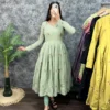 South Mul Chanderi Embroidered Anarkali Kurti with Dupatta | Festive Flared Gown Set (Length 48") - Image 10