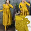 South Mul Chanderi Embroidered Anarkali Kurti with Dupatta | Festive Flared Gown Set (Length 48") - Image 11