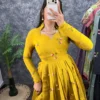 South Mul Chanderi Embroidered Anarkali Kurti with Dupatta | Festive Flared Gown Set (Length 48") - Image 12