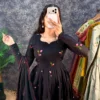 South Mul Chanderi Embroidered Anarkali Kurti with Dupatta | Festive Flared Gown Set (Length 48") - Image 5