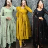 South Mul Chanderi Embroidered Anarkali Kurti with Dupatta | Festive Flared Gown Set (Length 48") - Image 6