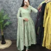 South Mul Chanderi Embroidered Anarkali Kurti with Dupatta | Festive Flared Gown Set (Length 48") - Image 7