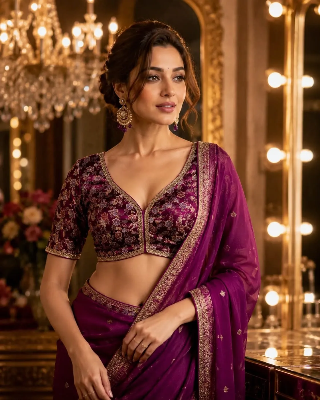 Stretchable Banarasi Borcade saree Blouse - Image 10