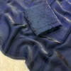Two-Tone Fendy Satin Saree with Designer Cutdana & Beads Work Blouse Piece - Image 6