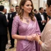 Two-Tone Fendy Satin Saree with Designer Cutdana & Beads Work Blouse Piece - Image 8