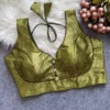 Wholesale Bollywood Sabyasachi Banarasi Silk Padded Blouse - Readymade Designer Party Wear Blouse - Image 3